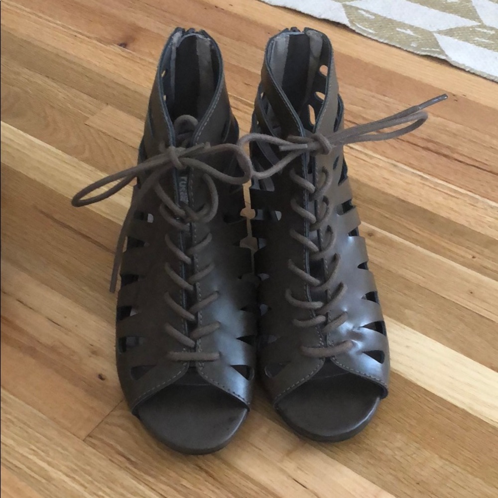 Lace up wedges